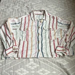 American Eagle Outfitters Multicolor Striped Button Down Shirt